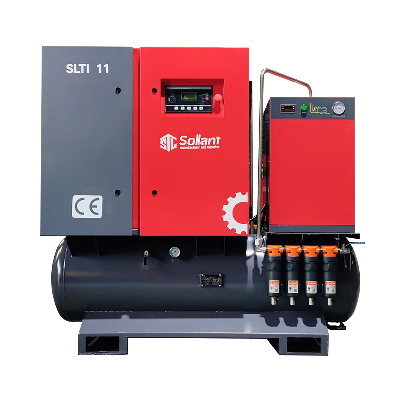11kW integrerad 4-i-1 fast hastighetsskruvluftkompressor